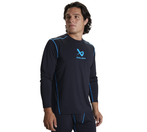 Нательное белье (майка с длинным рукавом) BAUER S22 BASIC BL LS TOP SR Нательное белье (майка с длинным рукавом) BAUER S22 BASIC BL LS TOP SR